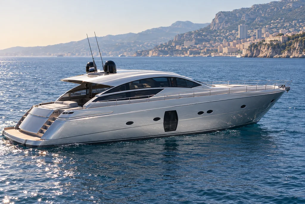 Pershing 64 sur la côte de Monaco
