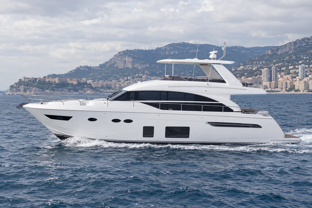 Princess 68 Flybridge sur la côte de Monaco