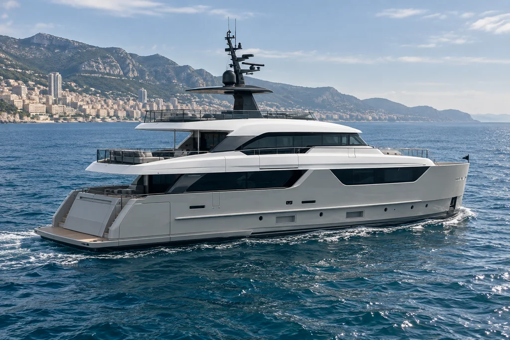Sanlorenzo SD118 sur la côte de Monaco