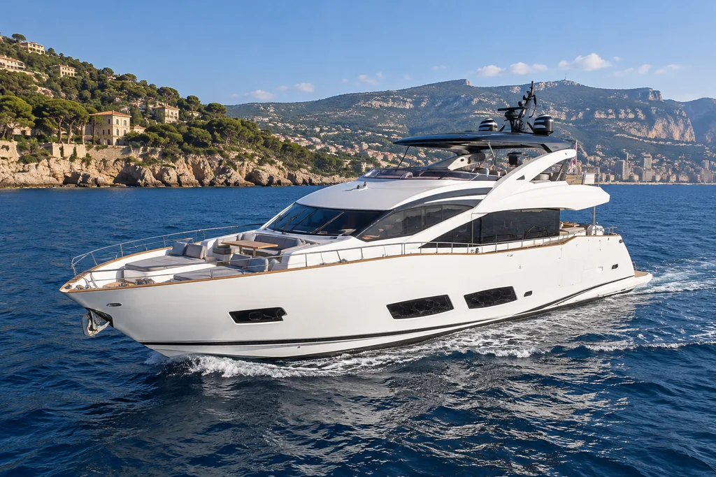 Sunseeker 28 Metre Yacht sur la côte de Monaco